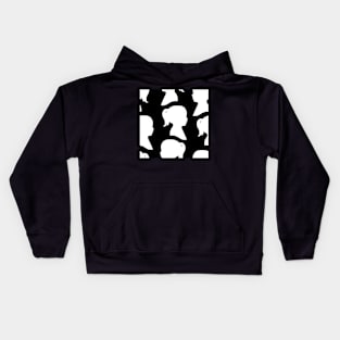 Girl Silhouette - White on Black Background Kids Hoodie